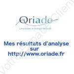 Consulter mes résultats sur l'espace patient Oriade - www.oriade.fr